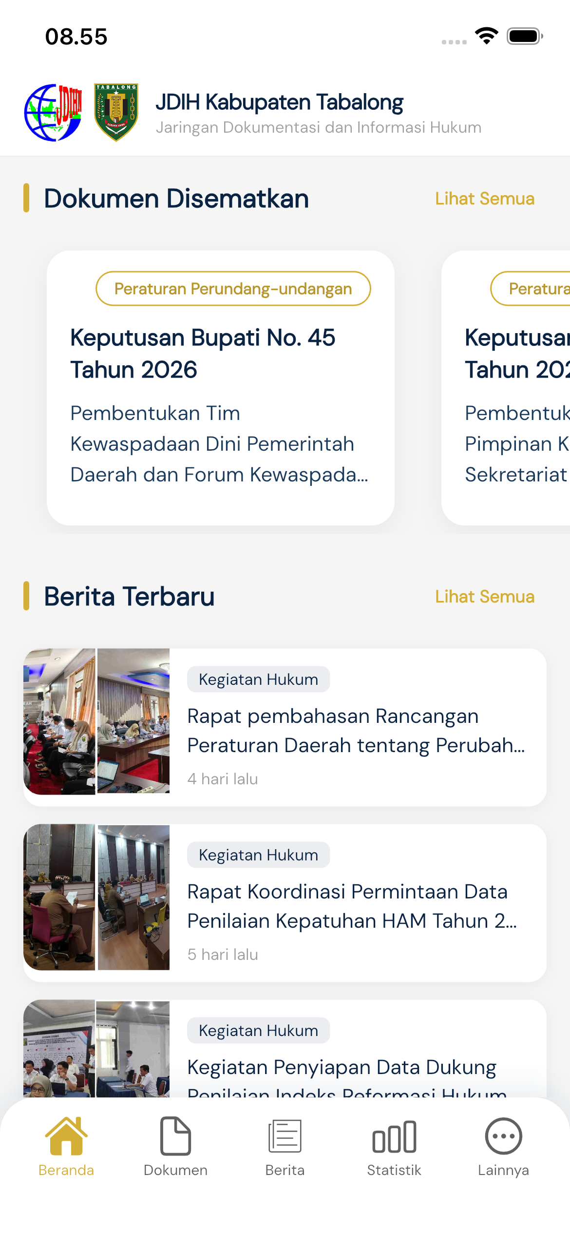Beranda — Dokumen Disematkan & Berita